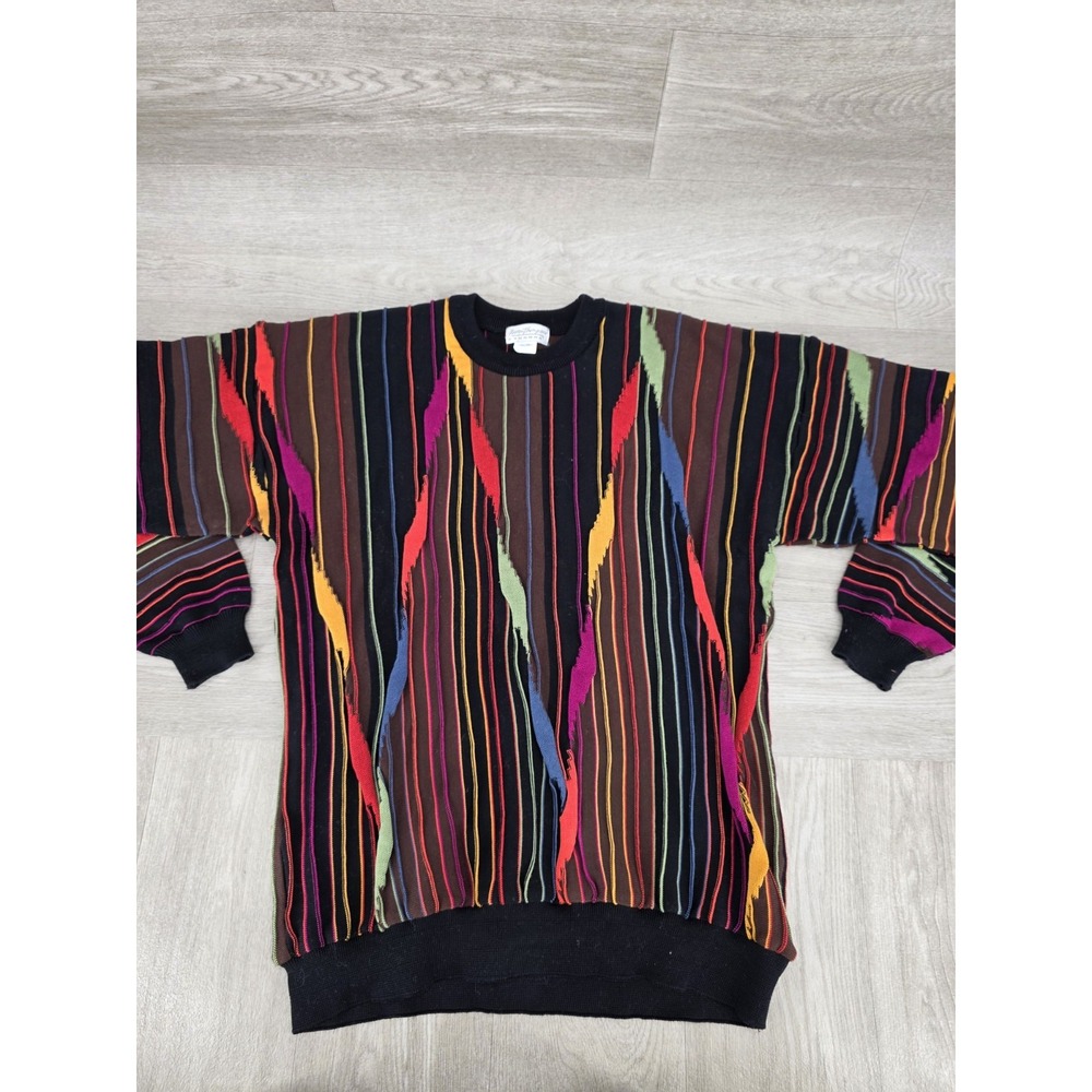 Vintage 90s Norm Thompson Tundra 3D Coogi Style Sweater Men's XL 100% Cotton